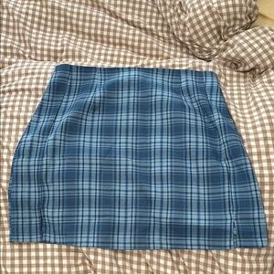 SHEIN Blue and White Mini Skirt Casual